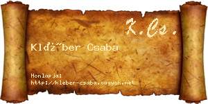 Kléber Csaba névjegykártya