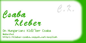csaba kleber business card